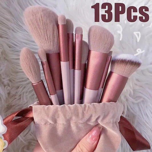 13 Pcs Makeup Brushes Set - Rose Gold Professional