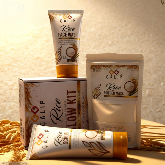 Galip Rice Brightening Glow Kit – 3-Step Facial for Instant Radiance